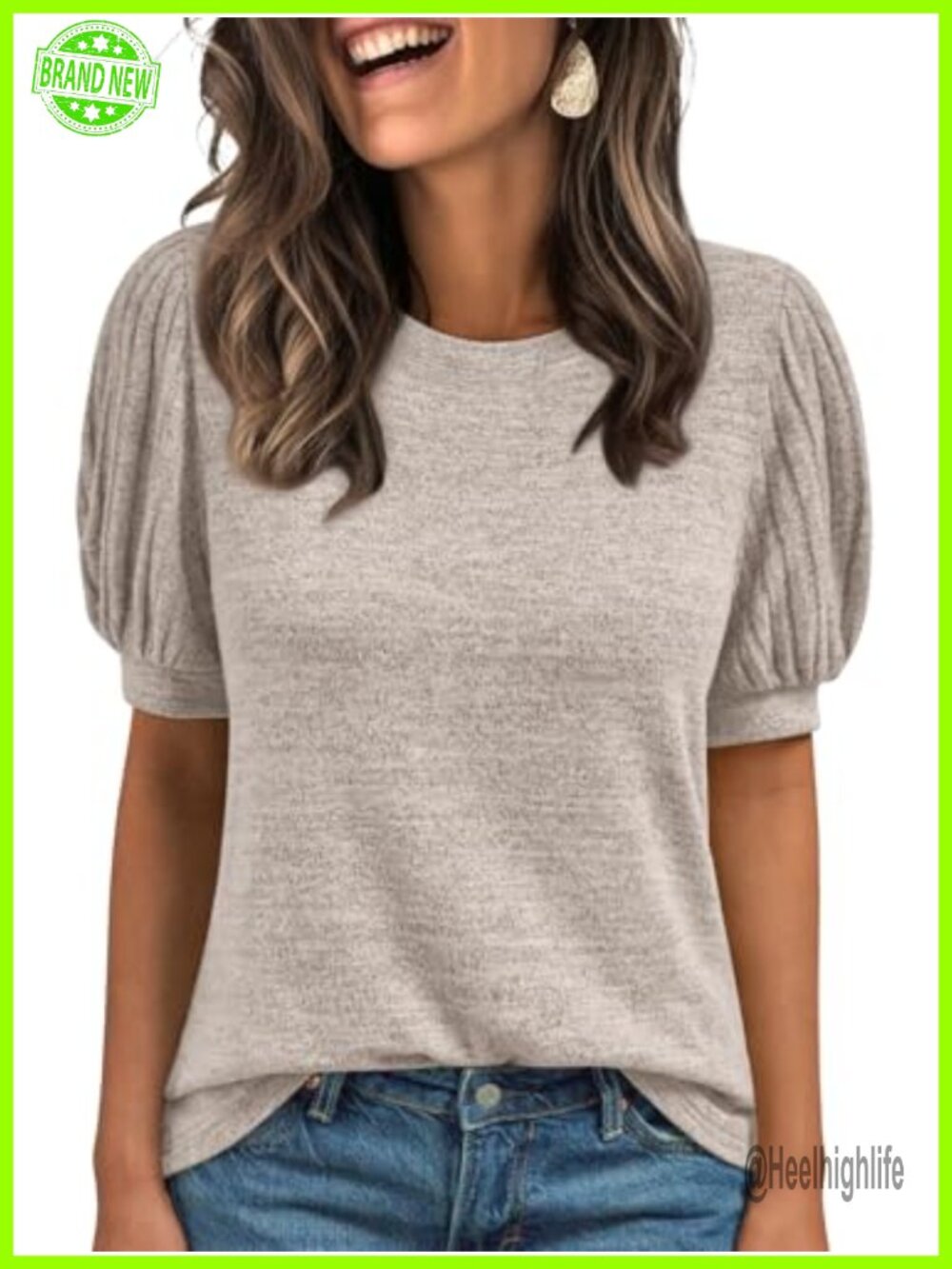 Womens Short Sleeve Crew Neck Tunic Top Casual Blouse